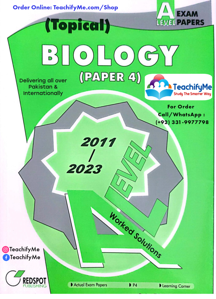 A Level Biology P4 (Topical) - Redspot 2024 Edition - TeachifyMe